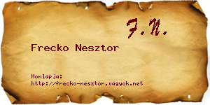 Frecko Nesztor névjegykártya